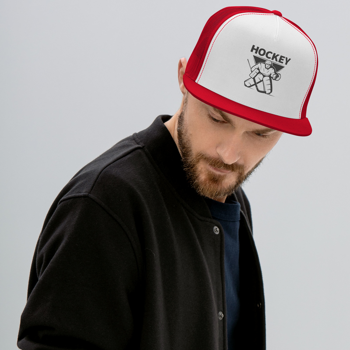 Hockey Goalie Trucker Cap• 47 % Baumwolle, 28 % Nylon, 25 % Polyester
• Strukturiertes, fünf-teiliges, hohes Profil
• Flacher Schirm 
• Snapback-Verschluss
• Kopfumpfang: 53,3 cm–60 cm (21⅝ Hockey Goalie Trucker Cap