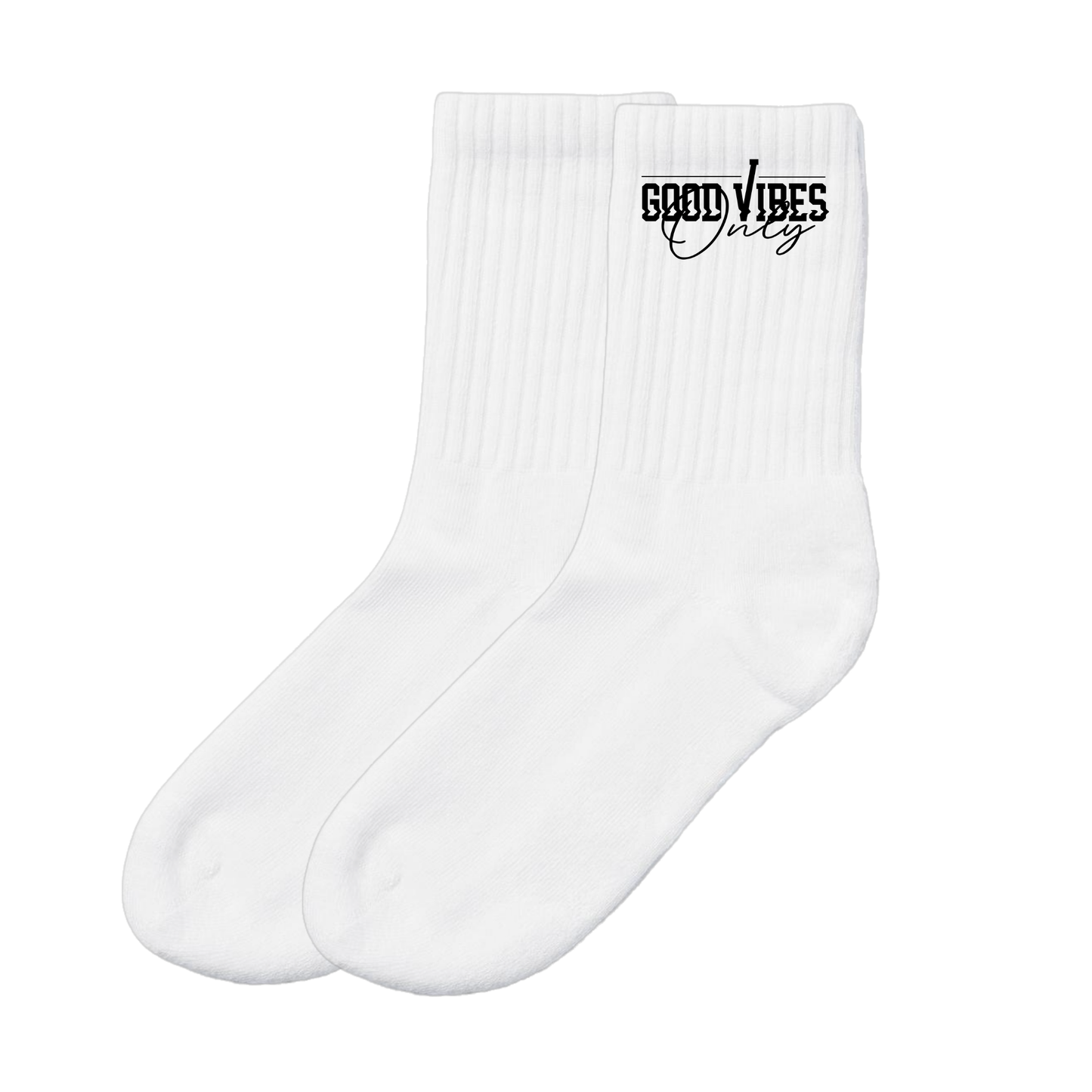 EVERYDAY GOOD VIBES ONLY 3 PACK - Socken - black/white